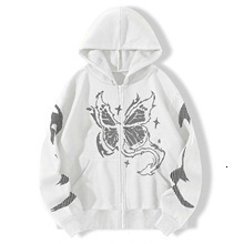 Y2K American Trend Retro God is Good Casual Street Wear Zip-up Hoodie Mens and Womens Harajuku Hip-hop Gothic Street Wear 240828