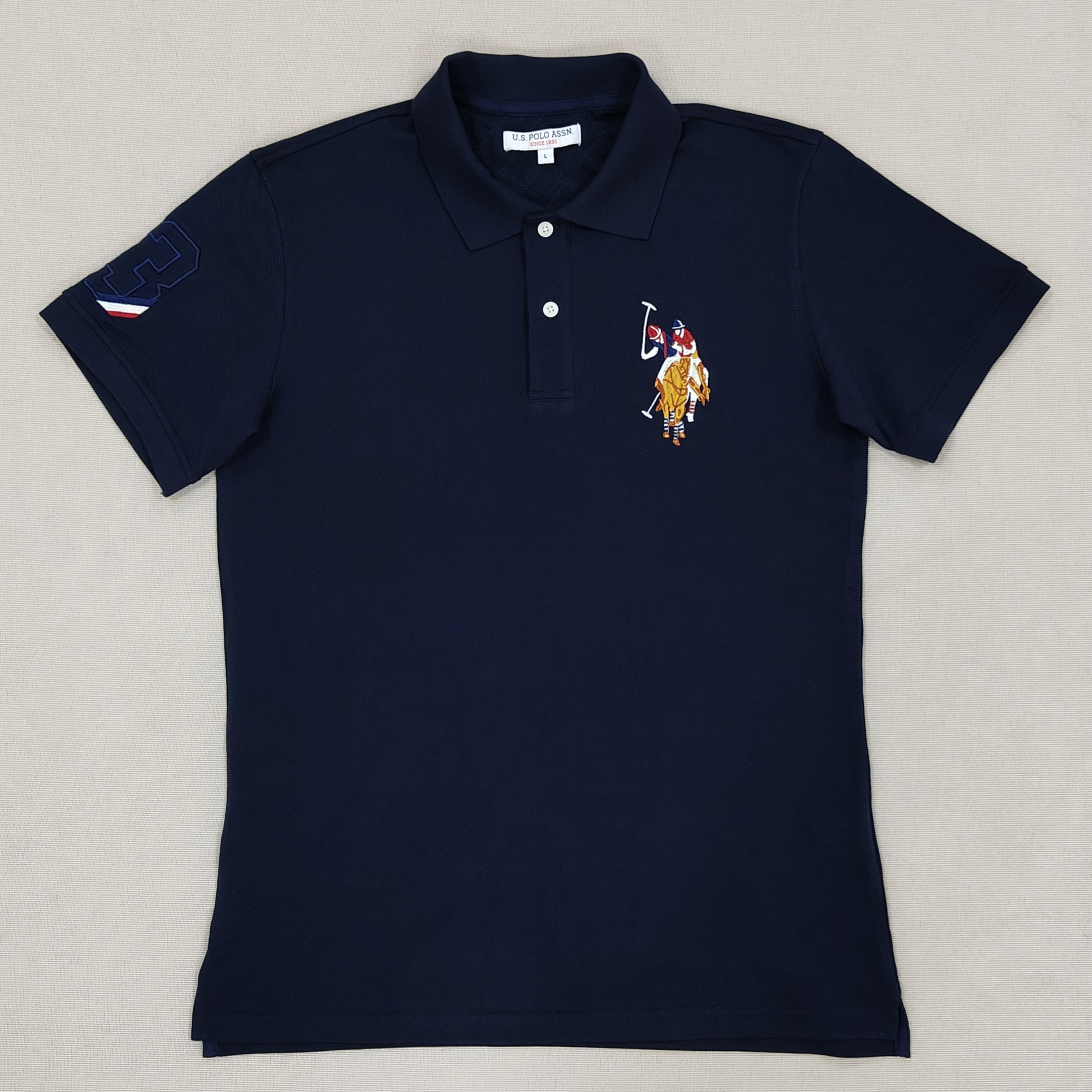 Men's Navy US POLO ASSN Embroidery Polo Shirt Classic Solid Tees Short Sleeves Casual T-shirt Wholesale Loose Tops