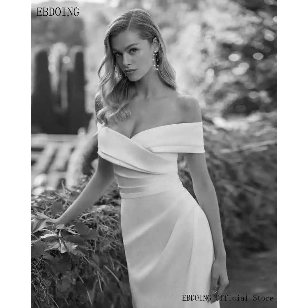 Newest Mermaid Sweetheart Wedding Dress Chic Pleated Neckline Off Shoulder Custom Bridal Dresses