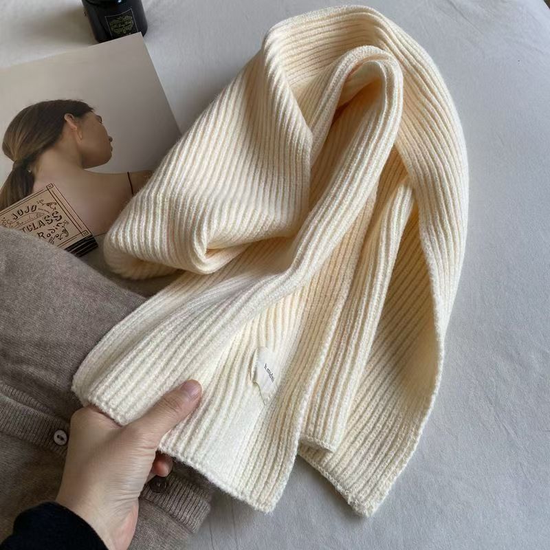 T259 scarf women's winter Korean all-match knitted wool warm couple thickened neck knitted scarf Korean style