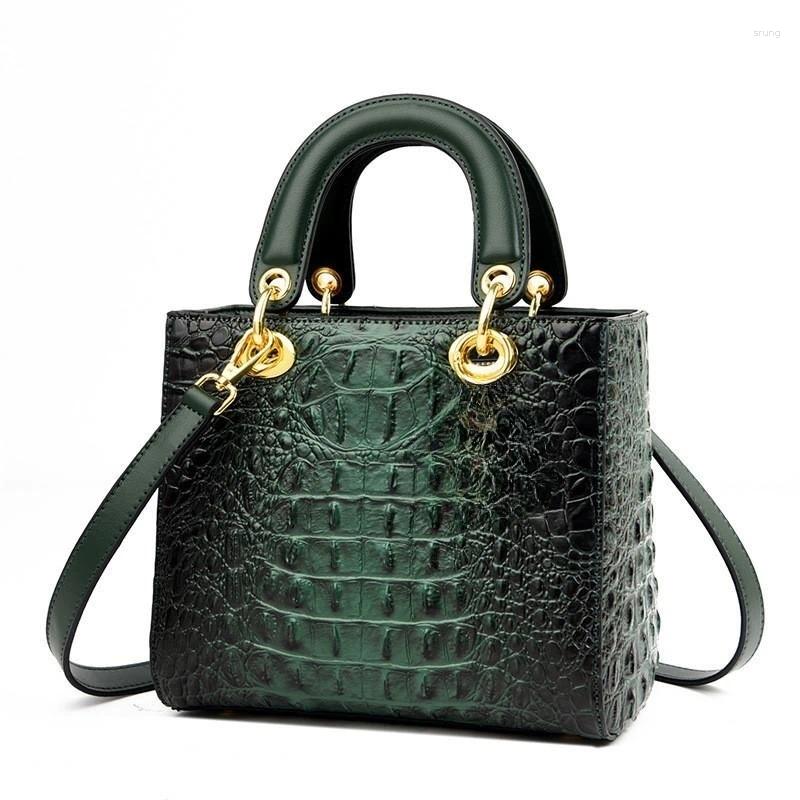 hot Designer Handbags, Tote Bags for Women: Crocodile Leather Handbag, Elegant Shoulder Purse, High-Quality Ladies Messenger Bag
