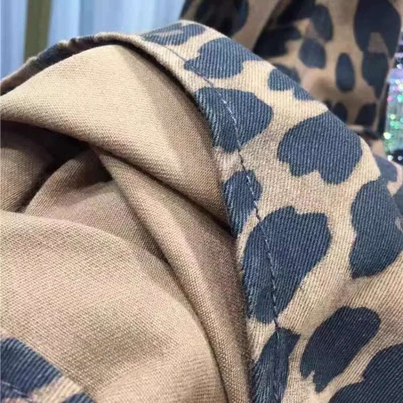 Street Personality Leopard Print Plus Women's Dias Stamping Gothic Style Big Size Blouse 2024 Autumn Winter Top