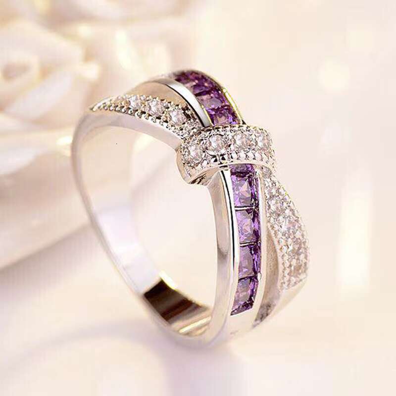 2025 Design Fashion New Trend White Purple Moissanite Custom Ring Jewelry