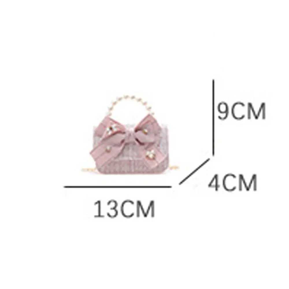 New Fashion Mini Korean Handbags Kids Purses Bow-knot Crossbody Cute Pearl Hand Bags Tote Little Girl Small Party Coin PouchT250310