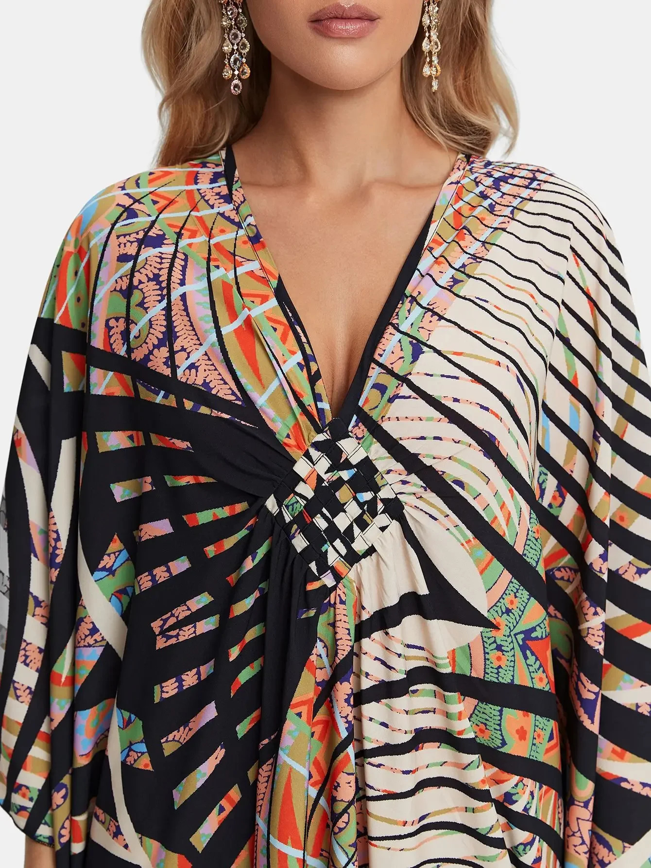 Beach Cover Ups Printed Womens Kaftans Chest Handmade Womens Maxi Dress Summer Holiday Swimsuit Direct Factory Supply 250305Z