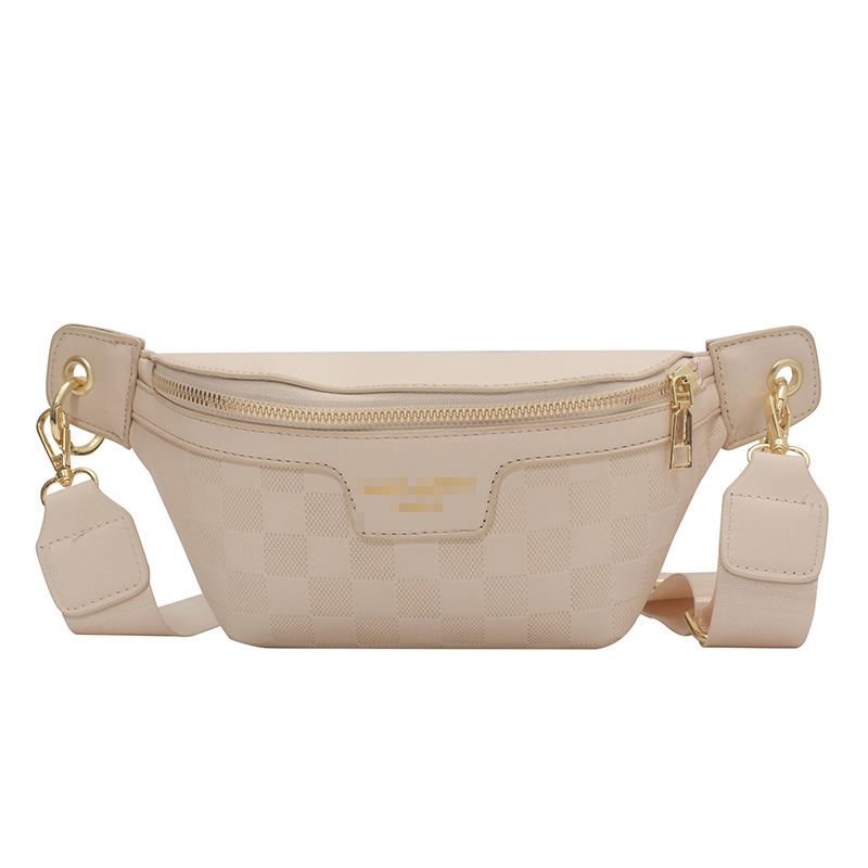 Bag female hot new fashion niche wide shoulder strap crossbody dia zipper leisure texture large capacity chest bag