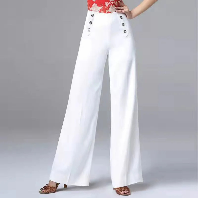 High Waisted Dance Pants For Women Social Dance Wide Leg Pants Slimming And Versatile Dance Pants Womens Bottoms 250305