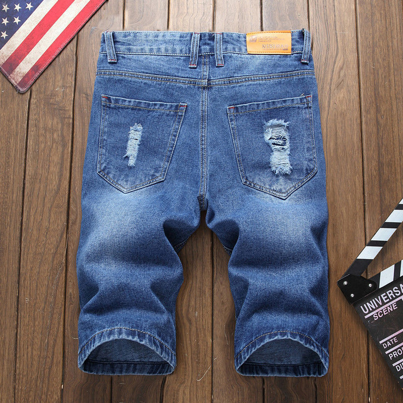Spring fashion brand jeans for men slim fit nostalgic non mainstream splicing motorcycle one HZ 221008