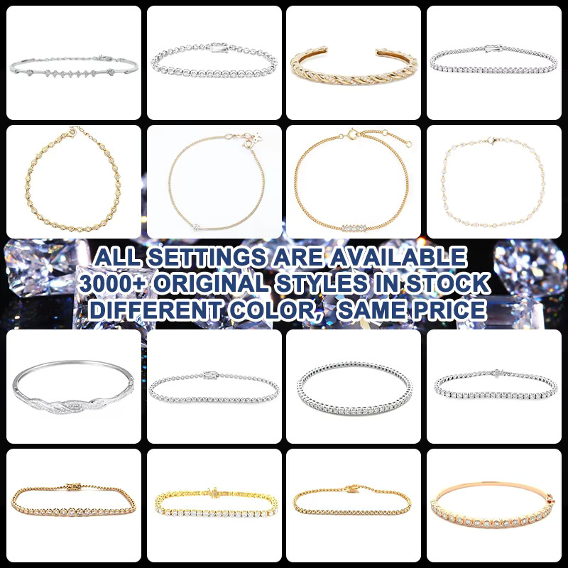 Custom Gia Igi Certified Vvs CVD Hpht Lab Grown Created Made Round Diamond 14k 18k Real Solid Gold Tennis Bracelet for Women