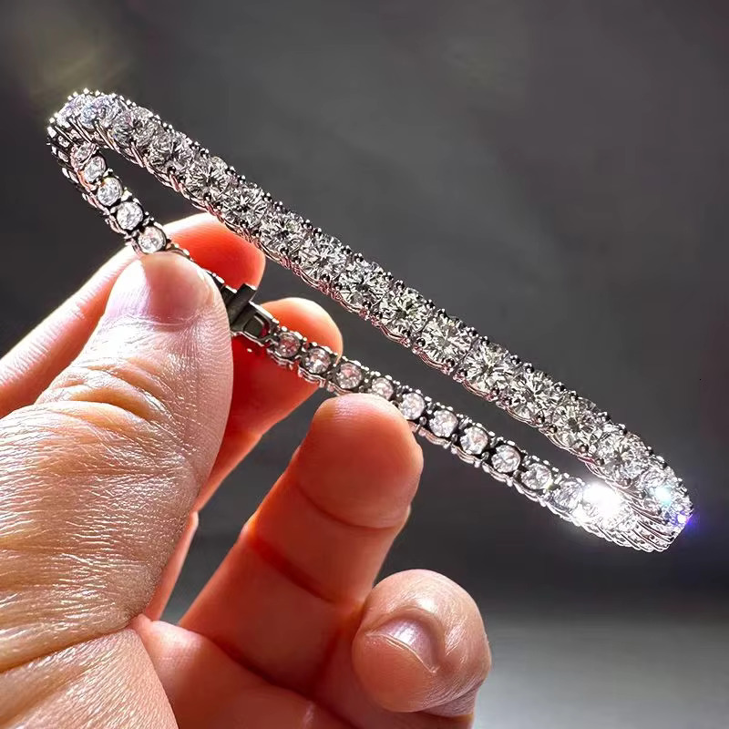 1CT - 10CT Lab Grown Diamond Tennis Bracelet Diamond Bracelet Lab Grown Lab Grown Diamond Tennis Bracelet in White Gold