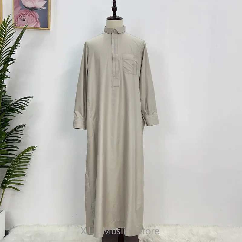 Men Muslim Clothes Fashion Moroccan Caftan Arab Clothing Men Islamic Mens Nightgown Muslim Boy Ka Kaftan Man Robe Clothes W250310