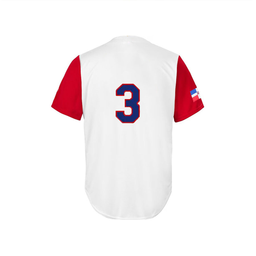Custom men's white Dominicana baseball embroidered jersey fast shiped