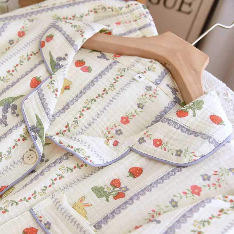 Pyjamas For Women Summer/Spring Pajamas Set Pure Cotton Underwear Long Sleeve Sleepwear Womens Lingerie Set Floral Home SuitC250310
