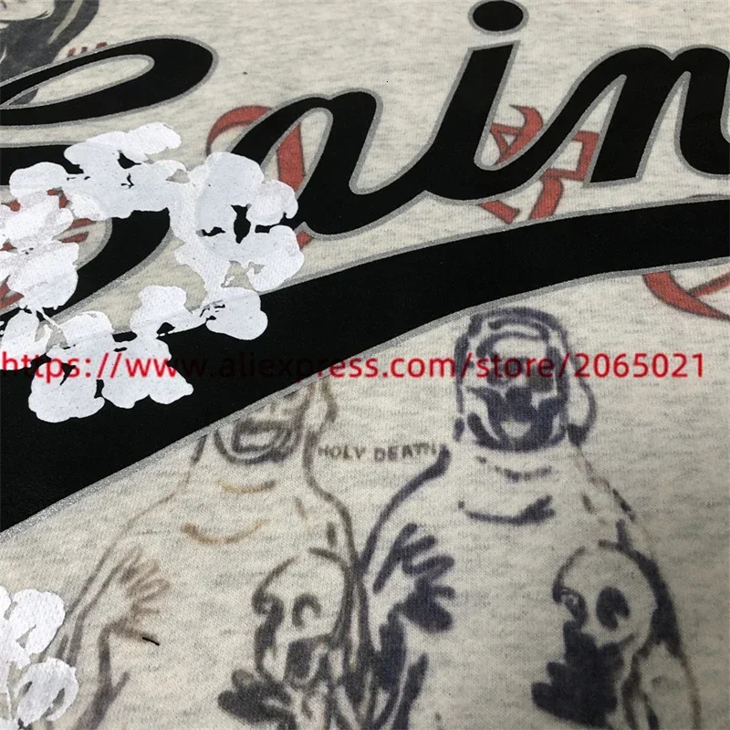 SAINT Graffiti Retro Printed Vintage Clothing Streetwear Loose Pullover Tops Hoodies For Men 250310