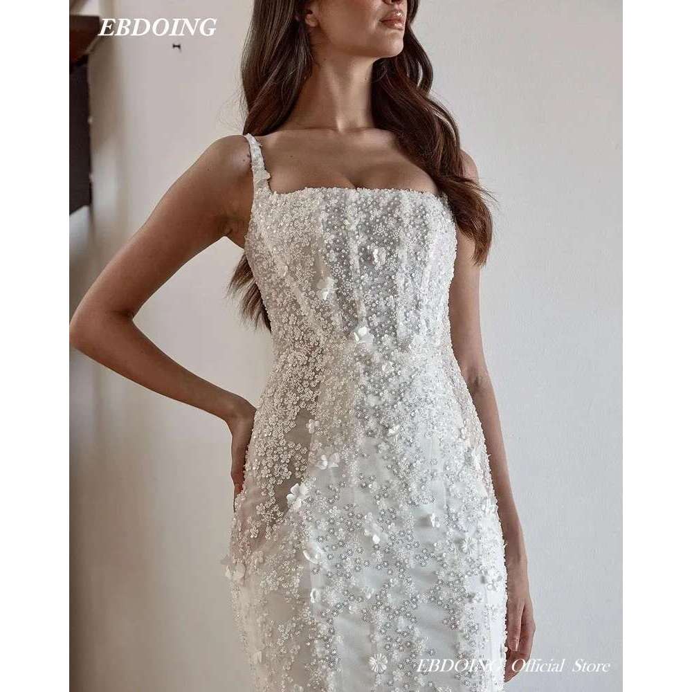 Rent Mermaid Spaghetti Straps, Bridal Dresses, R 3D, Sleeveless, Sweep Train