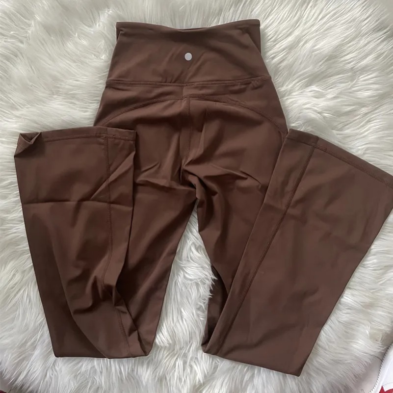 L310 Women Yoga Outfit Two Pcs Suits Long Flared Pant Jackets Set Close-Fitting Fiess Yoga WearElastic Workout Sportswear Elastic Bell-bottom Trousers