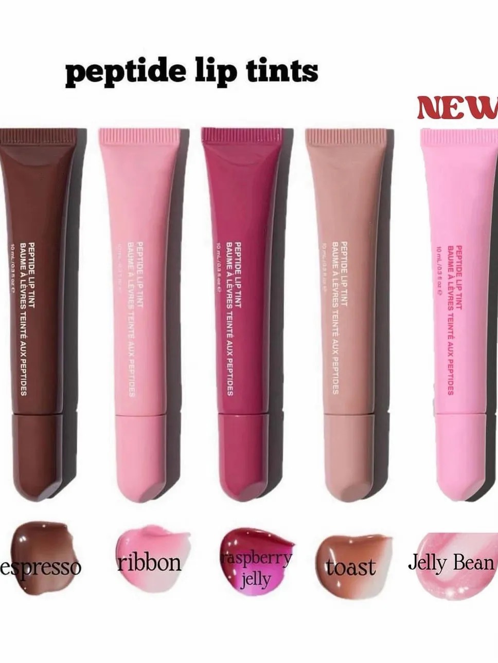 Peptide Lip Tint Makeup Lip Gloss Lip Plumper 10ml Liquid Lipstick Toast Espresso Raspberry Jelly Bean Ribbon Lip Balm Moisturizing Lipgloss Lipb