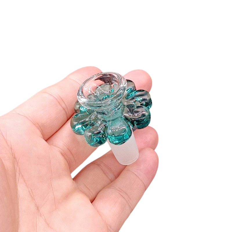 Flower Leaf Shape Thick Glass Bowl Male 14mm 18mm Joint Smoking Accessories for Water Pipes Bongs