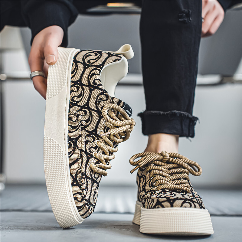 2025 Summer Men s Shoes Fashion Designer New Board Shoes Breathable Fabric Trend Multi Functional Board Weaving Canvas Sports And Leisure Shoes Skateb