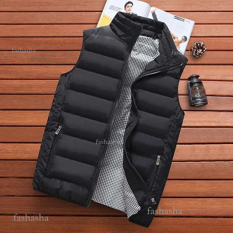Men Vest Windproof Jacket Sleeveless Winter Casual Coat Down Cotton Warm Thicken Waistcoat Thick Gilet 240822