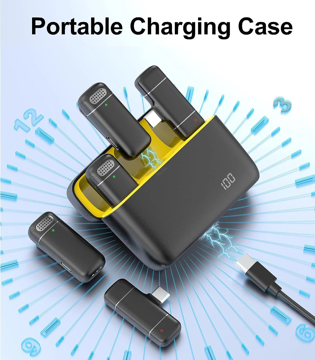 K30 Wireless Lavalier Microphone Charging Case Mic Portable Audio Video Recording for Android Notebook Live Gaming Mic 250303