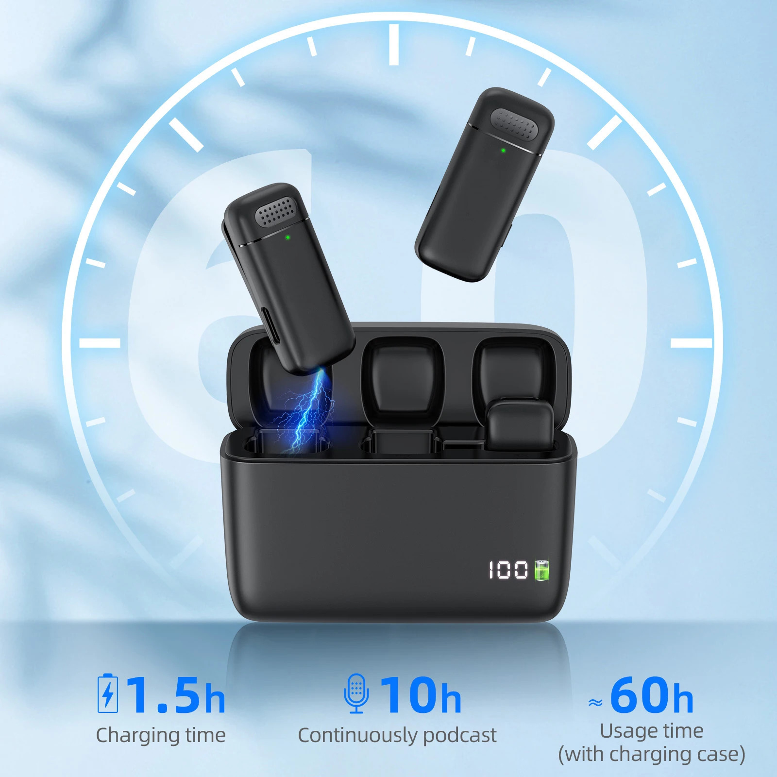 K30 Wireless Lavalier Microphone Charging Case Mic Portable Audio Video Recording for Android Notebook Live Gaming Mic 250303