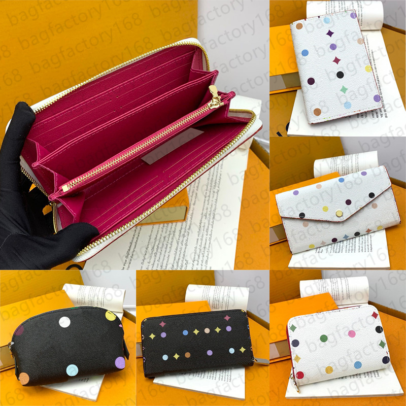 Wallet Colorful Wallet Ms. Takashi Murakami Wallet Genuine Leather New handbag compartment and credit card slot in a wallet