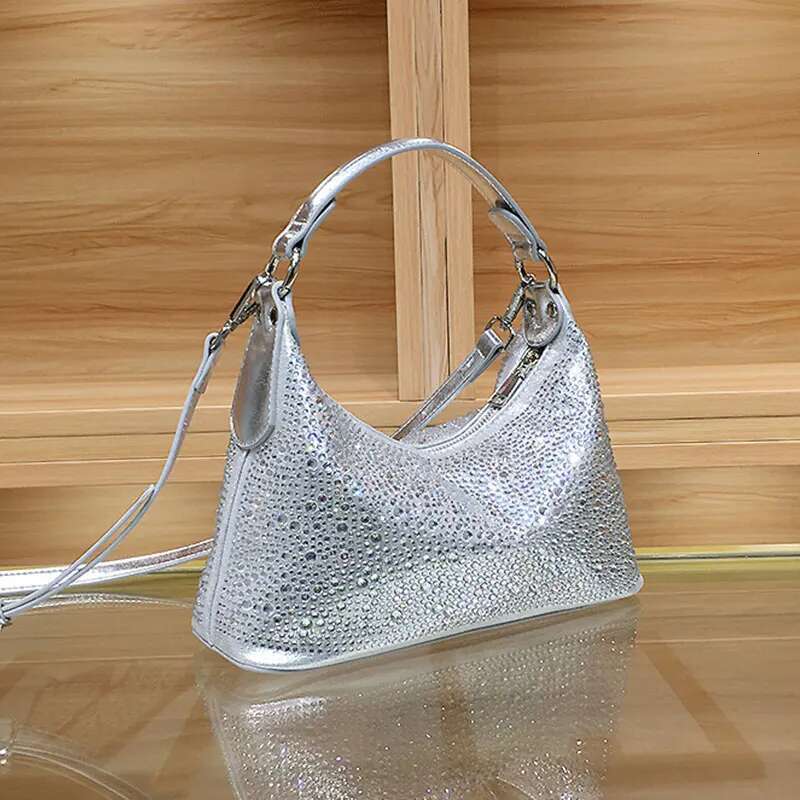 Women Evening 2025 New Shiny Rhie Women's Shoulder Bag Fashion Dinner Party Handbag Female Crossbody Bags