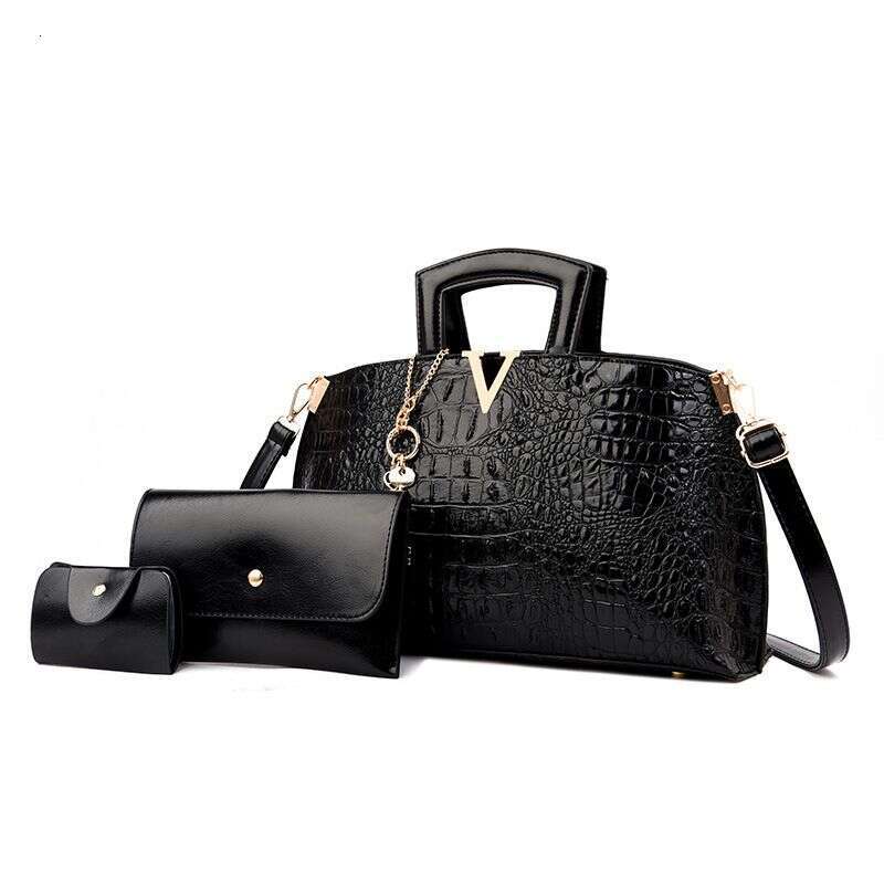 Women's Bags Handbag Stylish Alligator Print Women's Shoulder Crossbody Three-piece Set Bag