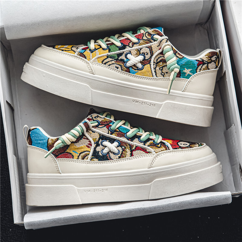 Men s canvas shoes 2025S original designer fashion new style breathable casual board shoes high quality fabric thick sole niche sports shoes outdoor s