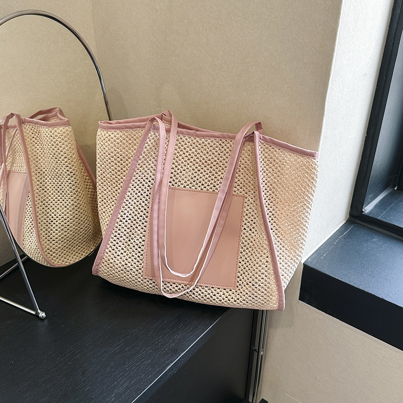 Straw women's Fashion beach summer new NEW large capacity woven simple casual shoulder bag 2025s