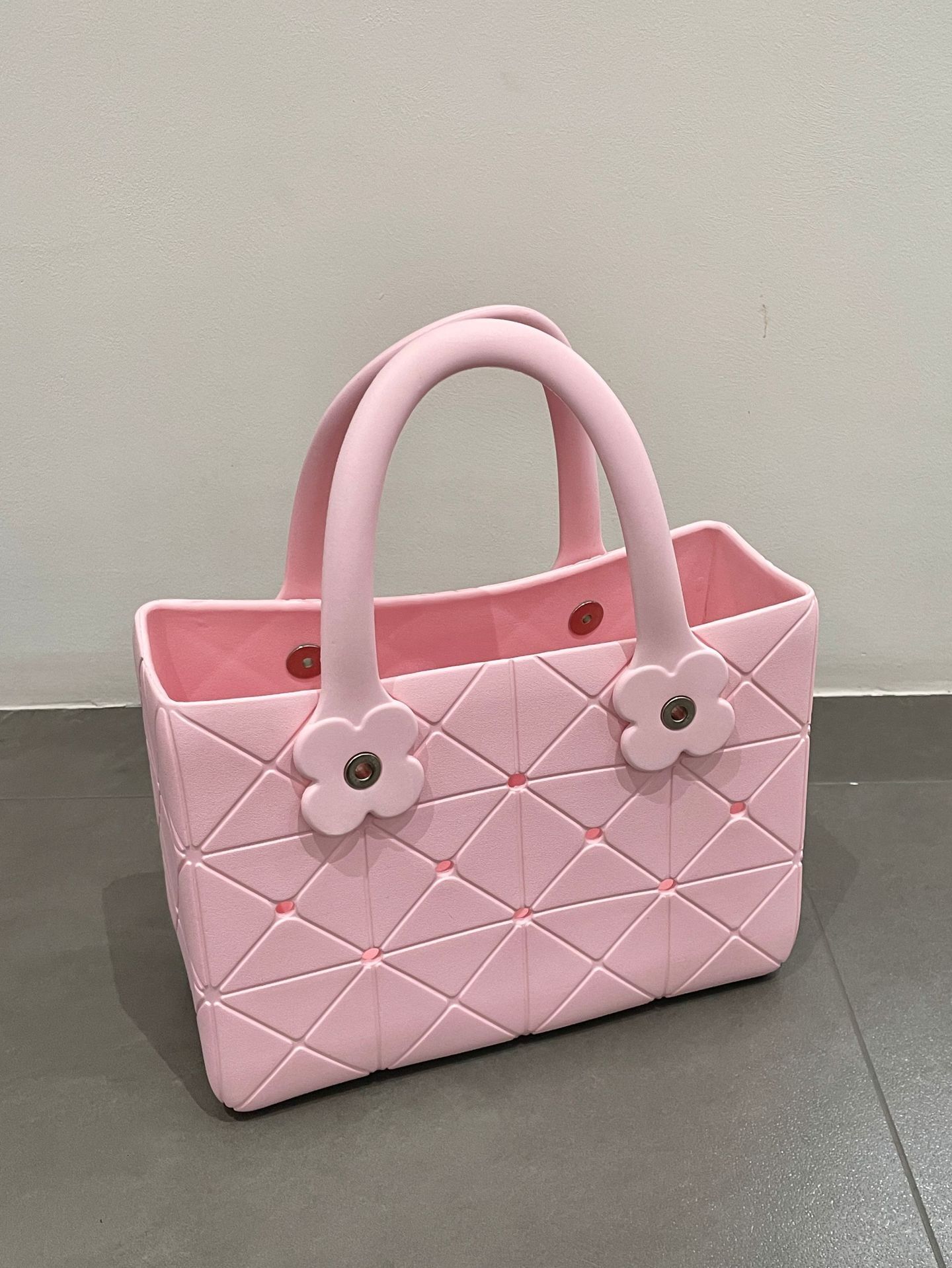 Free Shipping Large Capacity Summer New Plaid Handbag EVA Waterproof Fashionable Square Beach Bag