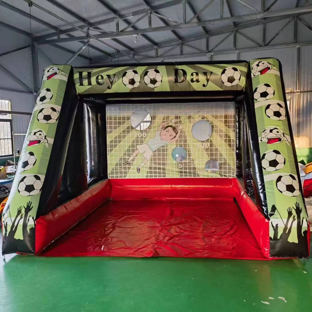 4mWx3.5mLx2.5mH (13.2x11.5x8.2ft) Customized 0.55mm PVC Inflatable Football Soccer Penalty Shoot Gate Inflatables Football Kick Goal Shooting Game wit