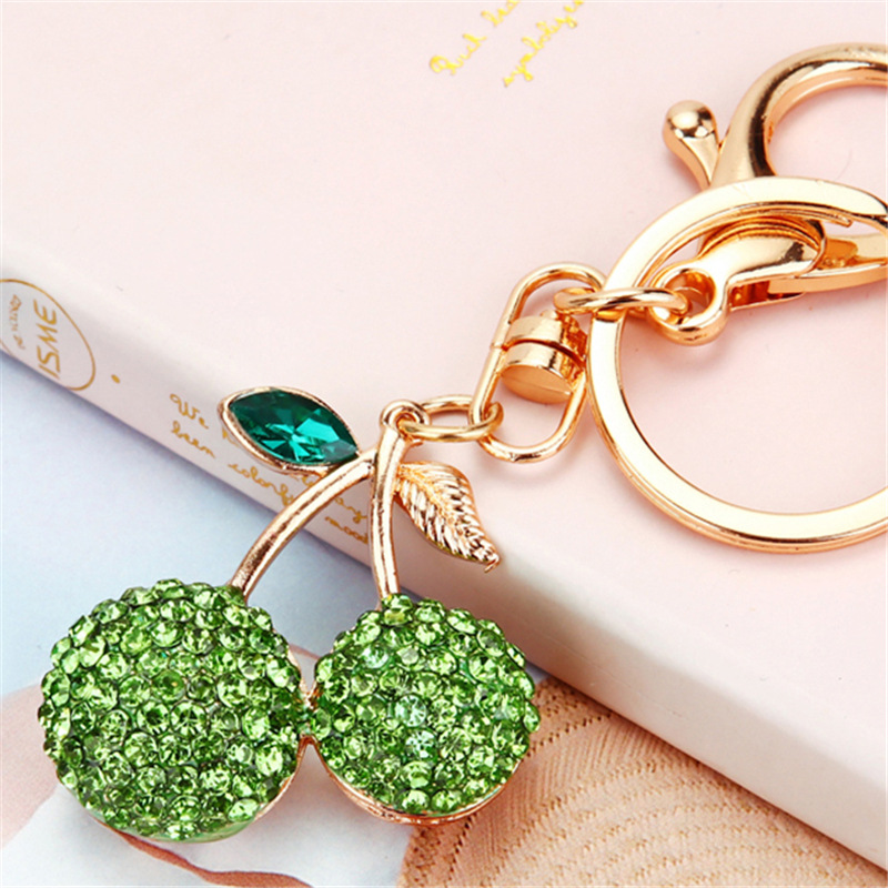 Crystal Lemon-Shaped 3D Fruit Key Chain Elegant Accessory for Bags & Car