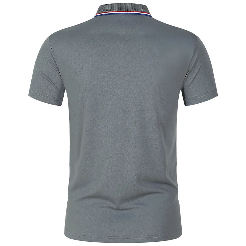 Summer Men Office Business Polo Shirt Spring Pure Solid Casual Short Sleeve Golf Shirt Breathable Unisex Shirt Drop 250228