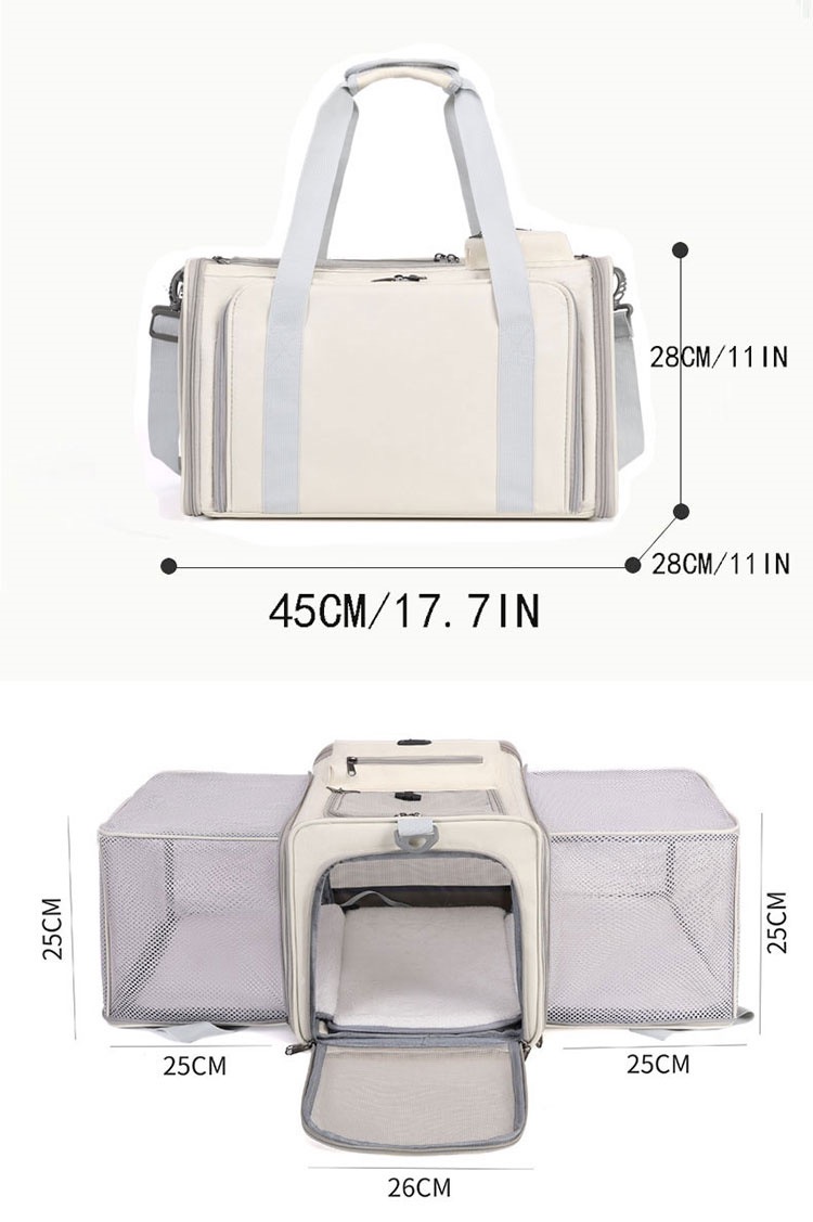 Large Cat Carrier Expandable Pet Carrier for Small Dogs Medium Cats Fit Up to 13 Lbs, Foldable Puppy Carrier for Travel