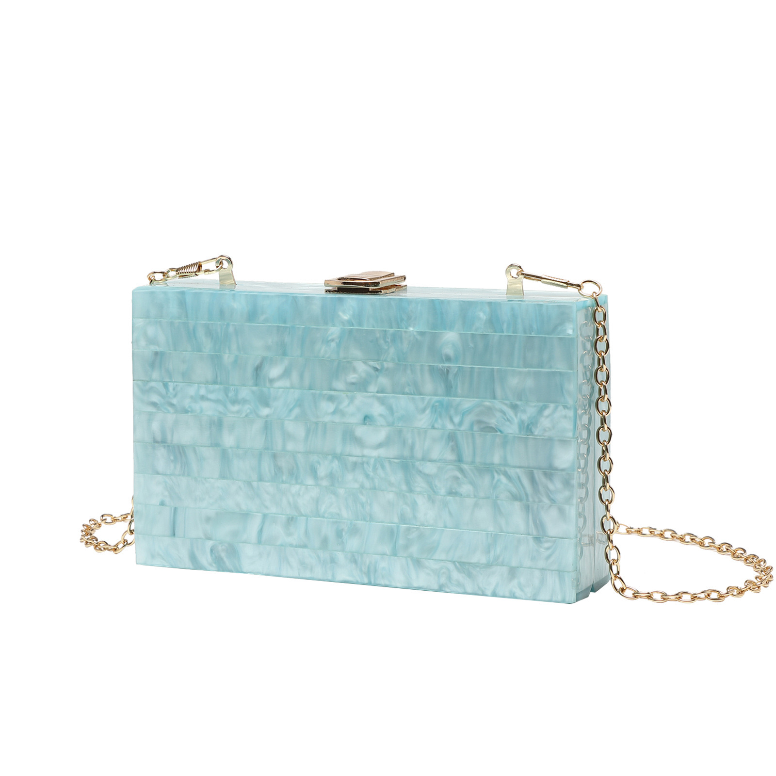 Marble Pearl White Striped Acrylic Box New Clutches Evening Bags For Women Wedding Party Female Handbags Bridal Clutch Bag 240906