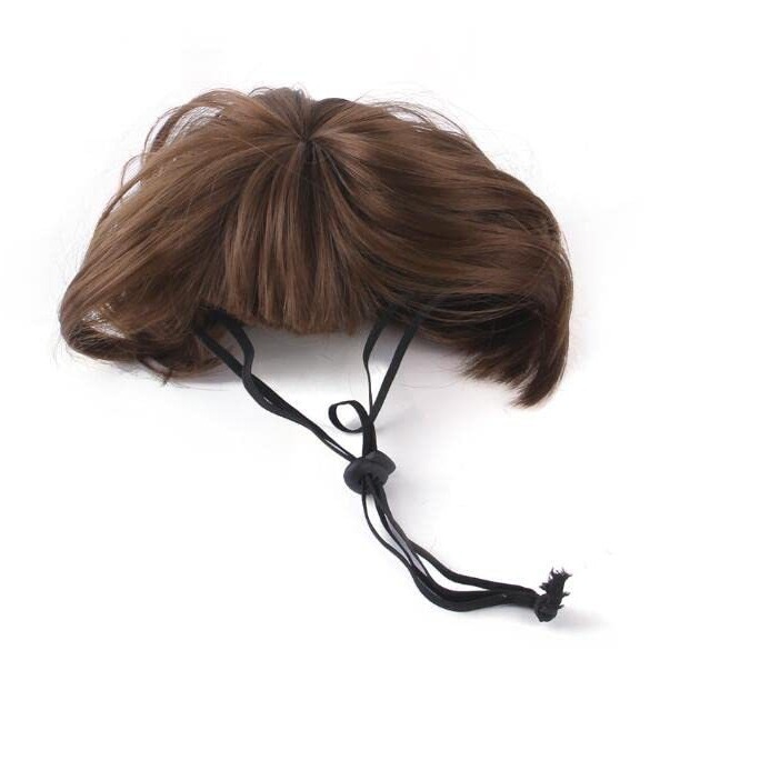 Funny Dog Wig for Small Medium Large Dogs with Free Head Flower, Trimmable Pet Costume Cat Cosplay Decoration for Halloween, Christmas, Parties