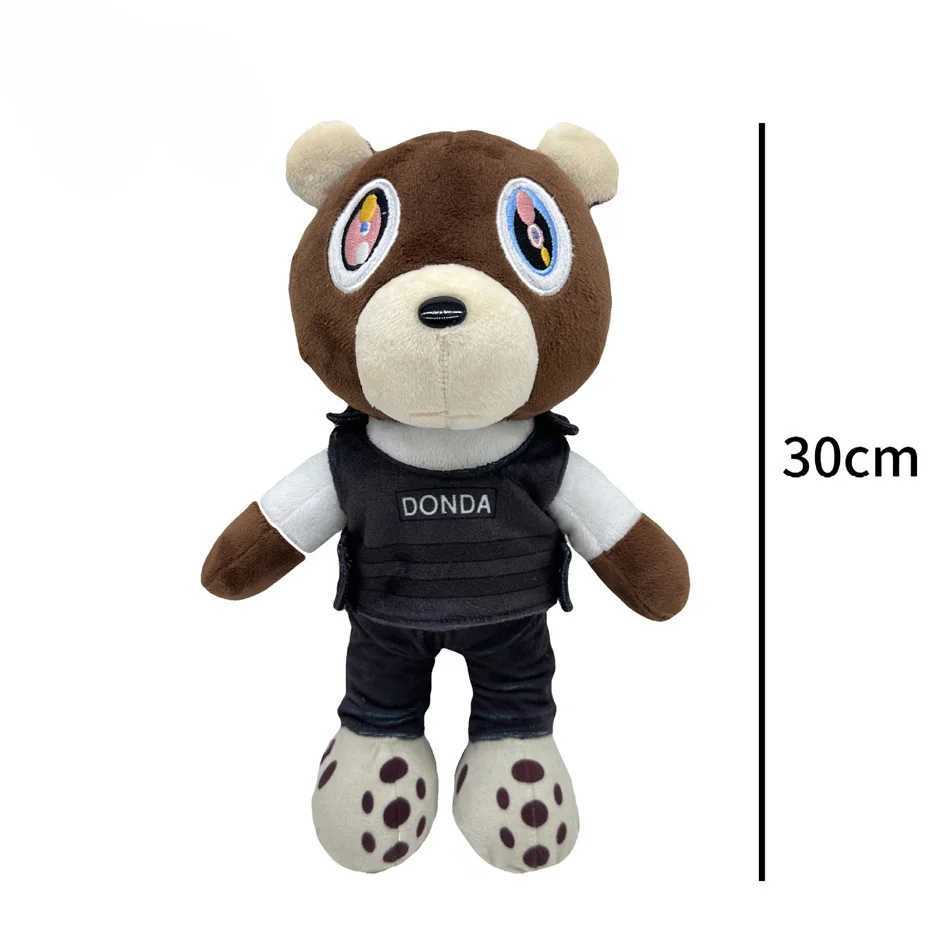 Kawaii Kanye Dropout Bear Teddy Bear Plush Toys Kanye West Graduation Soft Stuffed Home Room Decor Dolls for Kid Birthday GiftT250310