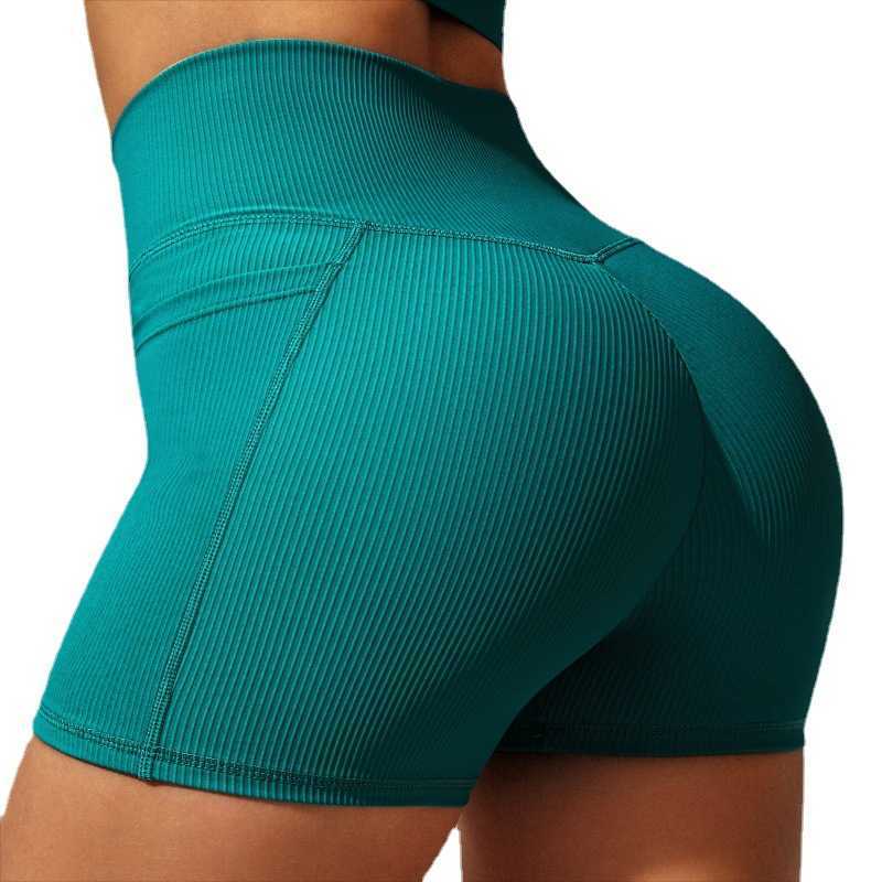 Yoga Outfit New Cross Waist Sports Fitness Cycling Hip Lifting High Pocket Tight Bra Shorts Pants H250307