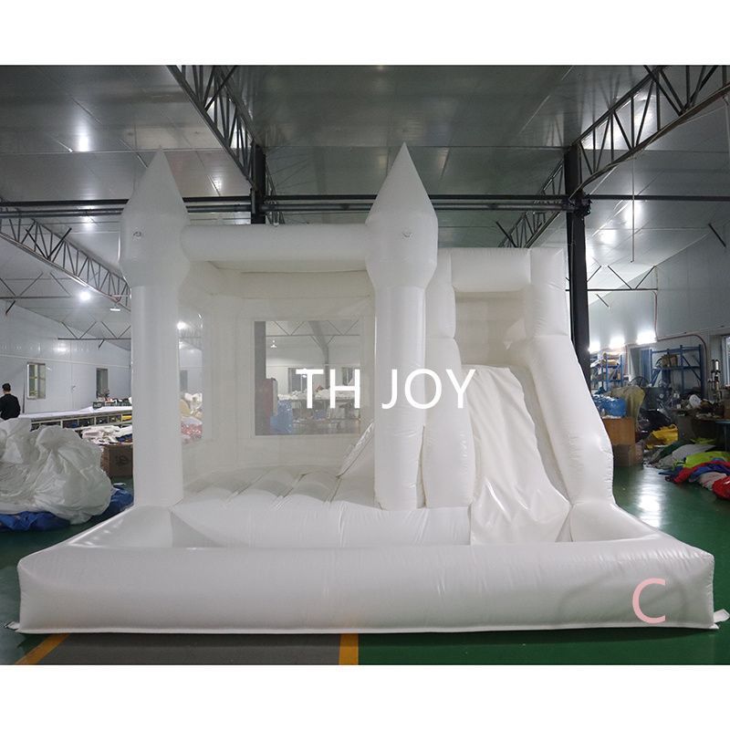 Outdoor Rental Inflatable White Bounce House Bouncer castles Wedding Bouncy jumping Castle jumper With Slide ball pit For Kids with blower free ship