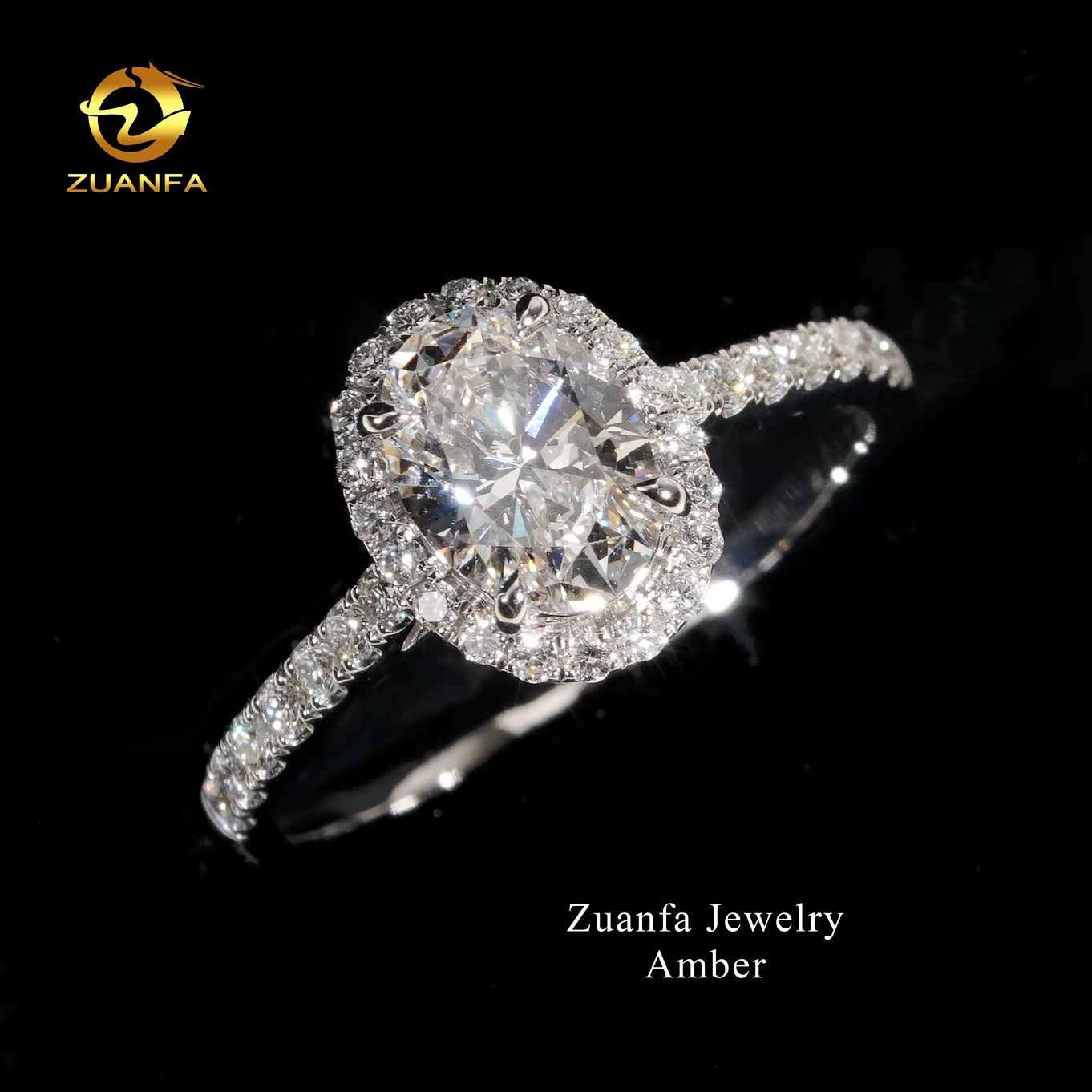 Fast Shipping IGI Certificate E-vvs2 Oval Cut Moissanite Rings 1.13ct Lab Grown Diamond 14K White Gold Engagement Ring