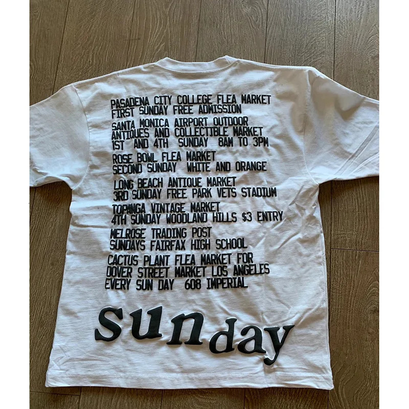 Sunday Flea Tshirt CPFM XYZ Grand Opening FLEA MARKET Tour Tshirts Men Women 3D Foam Print Tee 250310