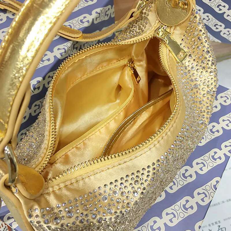 Women Evening 2025 New Shiny Rhie Women's Shoulder Bag Fashion Dinner Party Handbag Female Crossbody Bags