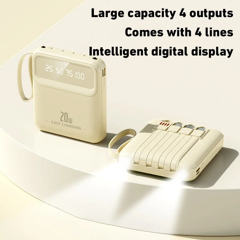 2025 New 20000mAh Outdoor Portable Powerbank Fast Charging PD20W Power Bank Battery Charger For iPhone Samsung Huawei 2024 New