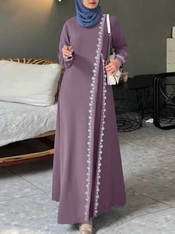 Womens Long All Lace Dress Ramadan Islamic Arab slim Bohemian Luxury Fashion Spring Vest W250310