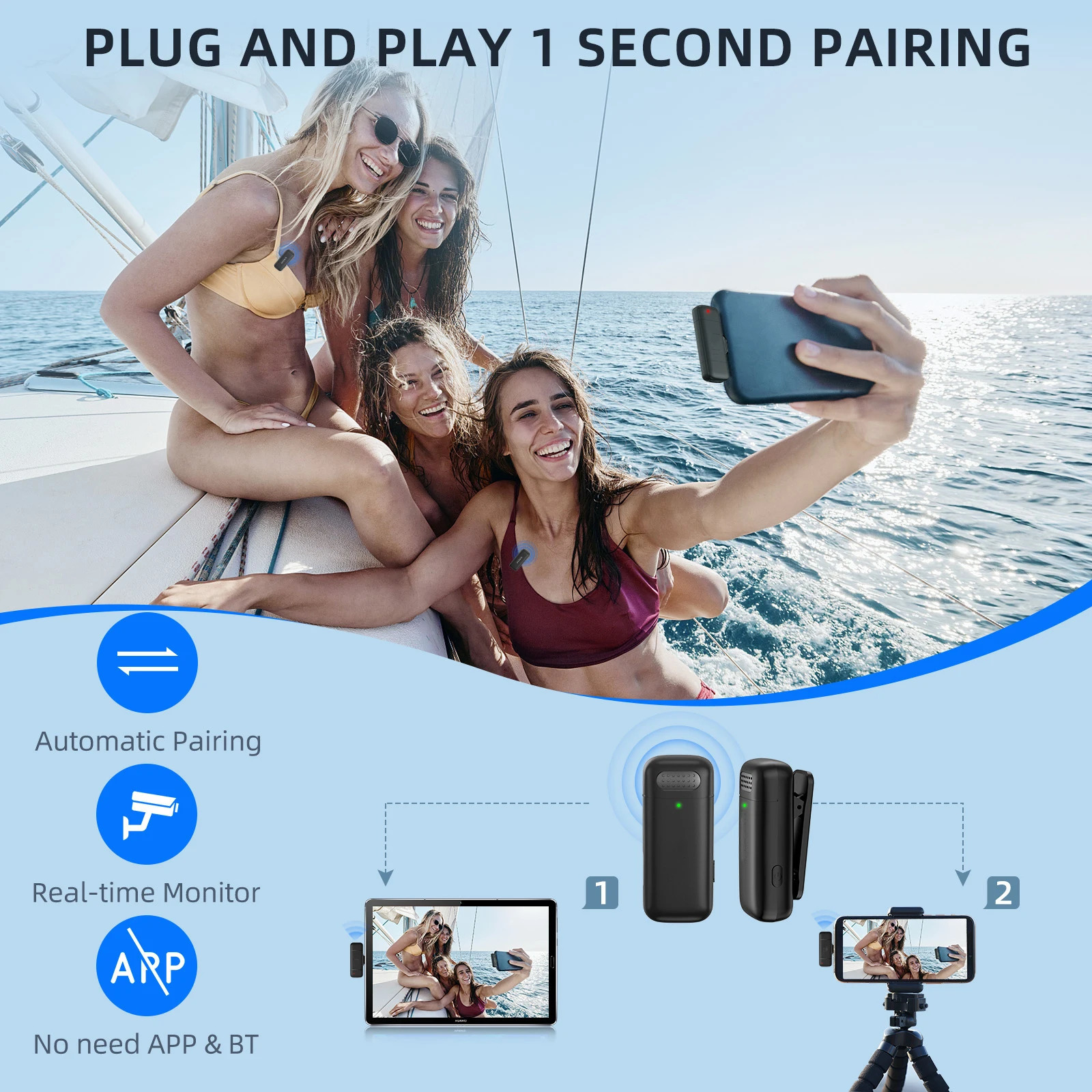 K30 Wireless Lavalier Microphone Charging Case Mic Portable Audio Video Recording for Android Notebook Live Gaming Mic 250303