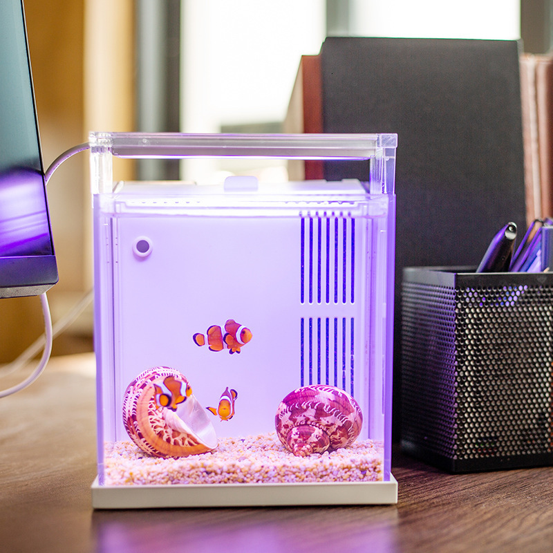 Qianrui New Product BZ-145C Office and Home Desktop Backfilter Freshwater Seawater Version Mini Small Fish Tank 250115