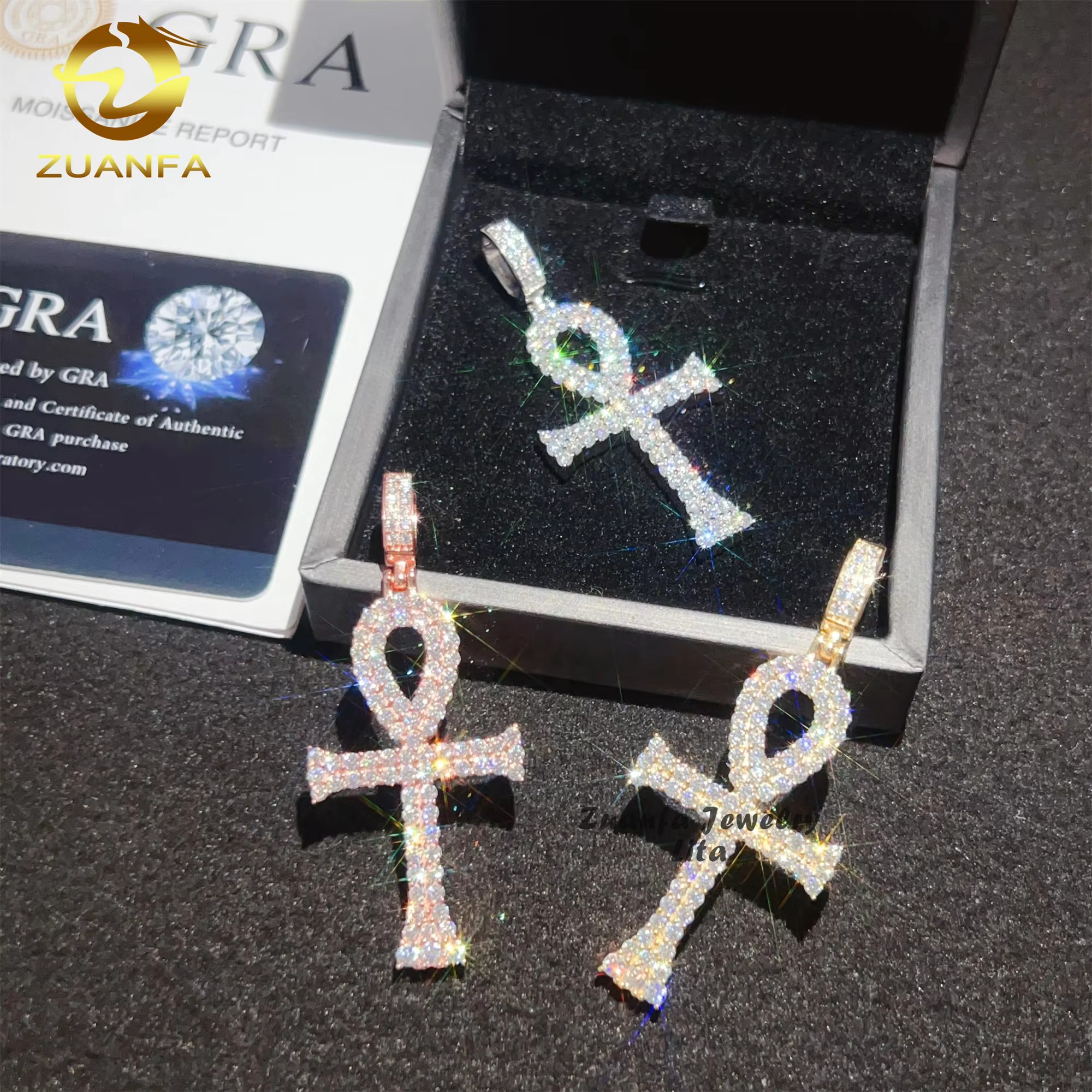 Hot Sale High Quality Ready to Ship Hip Hop Silver 925 Moissanite Allah Cross Iced Out Pendant for Men