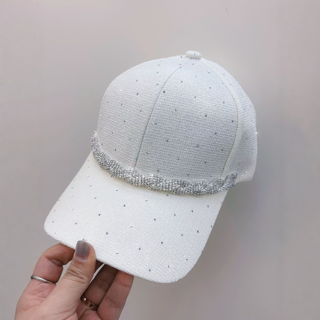 Women Cotton Solid Color Baseball Cap Men Classic Retro Diamond Letters Adjustable Sun Hat Summer Sports Leisure Caps 240220